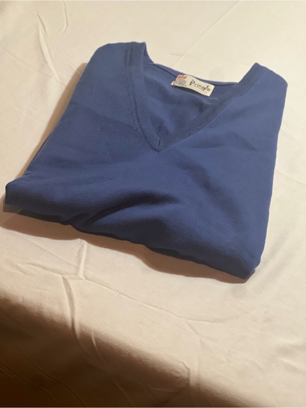 Pringle of Scotland Blue V-Neck Sweater Vest Mens Heritage Knitwear